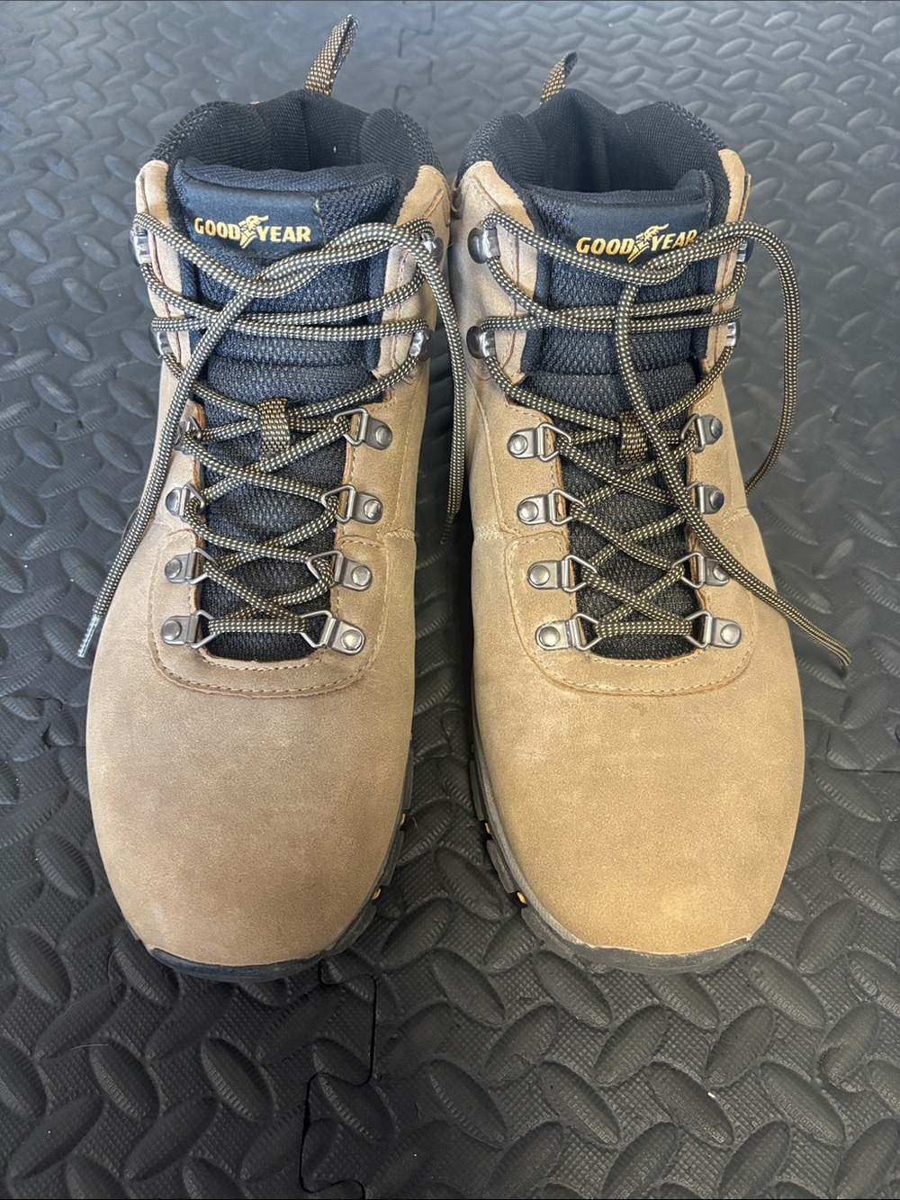 Goodyear Ontario Walnut Hiking Boots Mens 13 Tan Mid Top Work Boot GY204677
